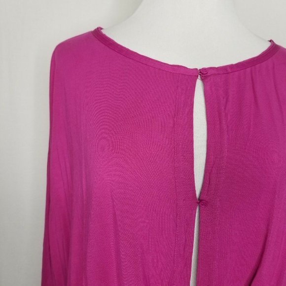 Free People Raspberry Keepin' On Tie Sleeve Crop - Picture 3 of 8